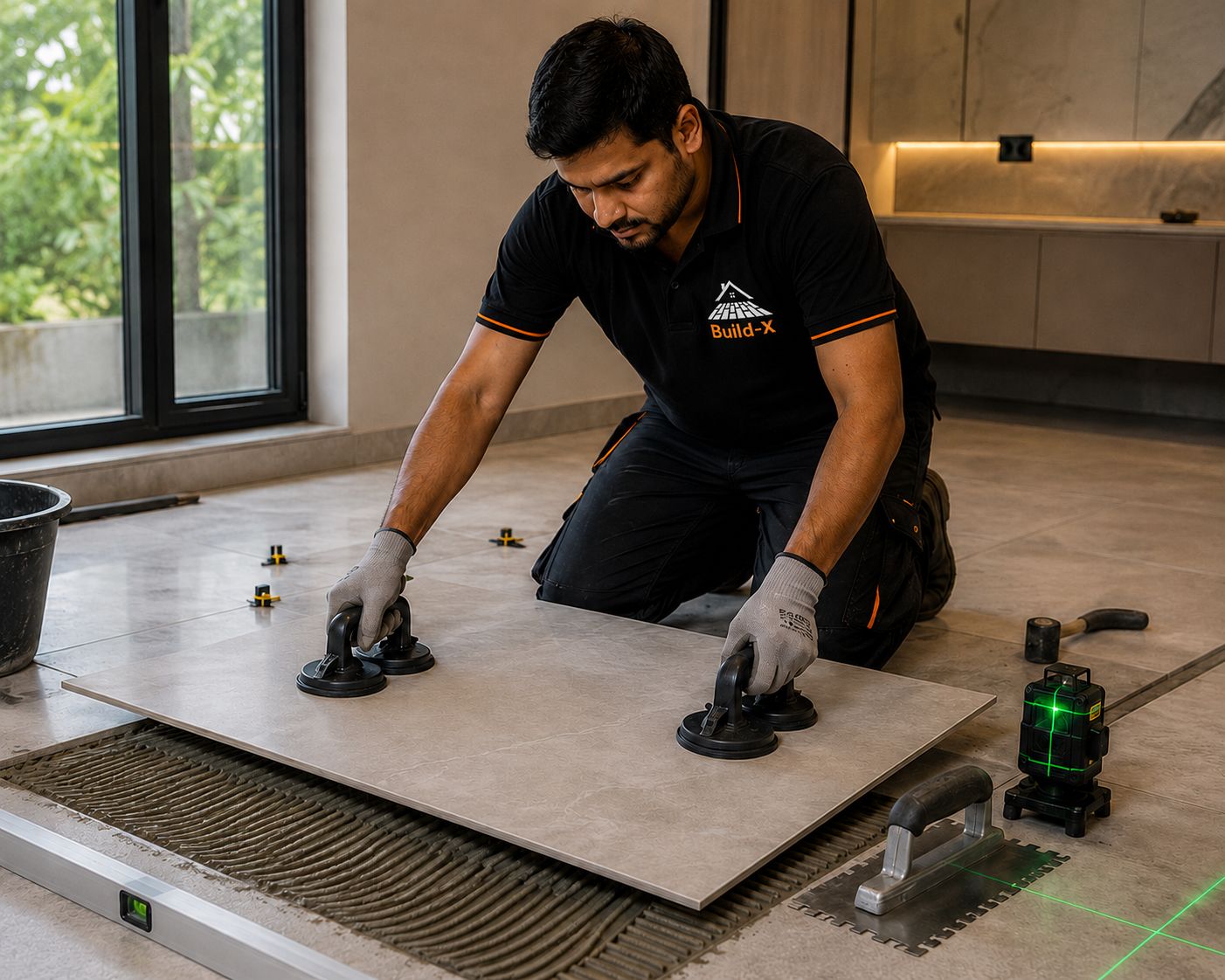 Professional tile installation